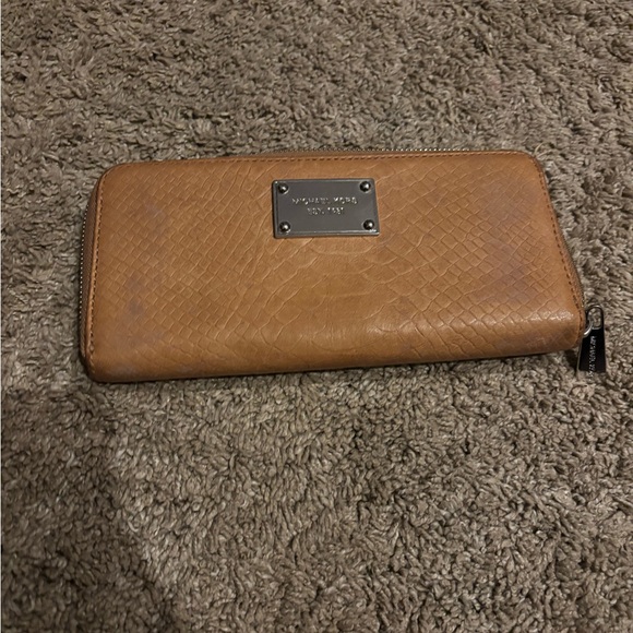Michael Kors Handbags - Michael Kors Camel Textured Leather Wallet